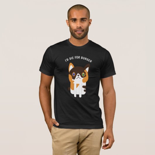 Schattigee Calico Cat / Kitten Line Art T-shirt (Voorkant volledig)
