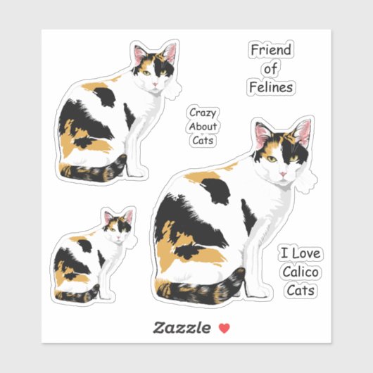 Schattigee Calico Cat Sticker Set (Vel)