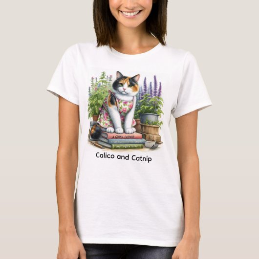 Schattigee Calico en Catnip Cat Lover T-shirt (Voorkant)