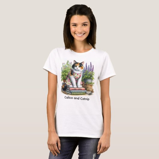 Schattigee Calico en Catnip Cat Lover T-shirt (Voorkant volledig)