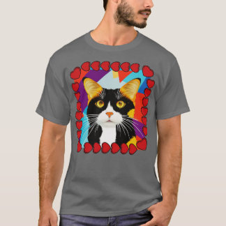 Schattigee Calico Kat Kunst met Hart Lijst T-shirt