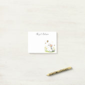 Schattigee Calico Kitten met Vlinders Gepersonalis Post-it® Notes (Op bureau)