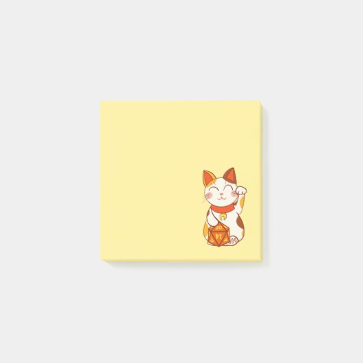 Schattigee Calico Maneki Neko met D20 Dice Post-it® Notes (Voorkant)