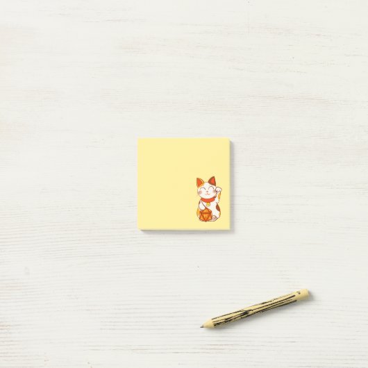 Schattigee Calico Maneki Neko met D20 Dice Post-it® Notes (Op bureau)