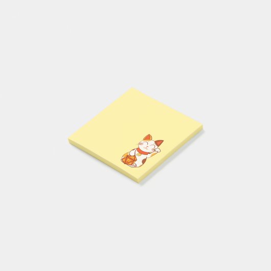 Schattigee Calico Maneki Neko met D20 Dice Post-it® Notes (Schuin)