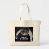 Schattigee Calico slaapkat over schouder Grote Tote Bag (Voorkant)