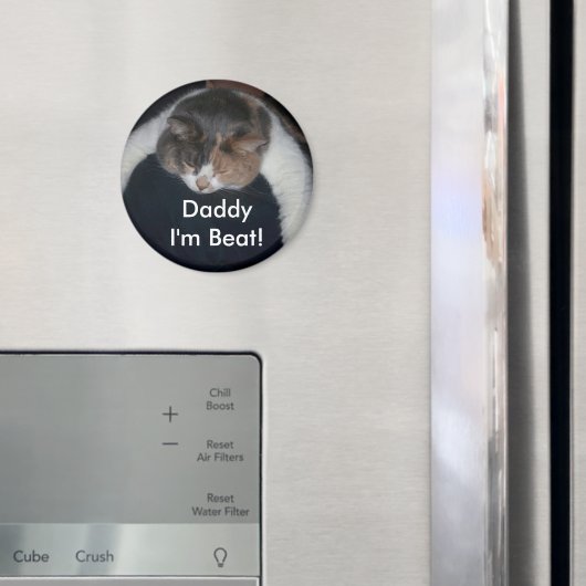 Schattigee Calico slaapkat over schouder Magneet (Insitu (Koelkast))