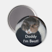 Schattigee Calico slaapkat over schouder Magneet (Voorkant / Achterkant)