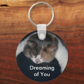 Schattigee Calico Slapen Kat Dromen van U Sleutelhanger (Voorkant)