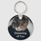 Schattigee Calico Slapen Kat Dromen van U Sleutelhanger (Achterkant)