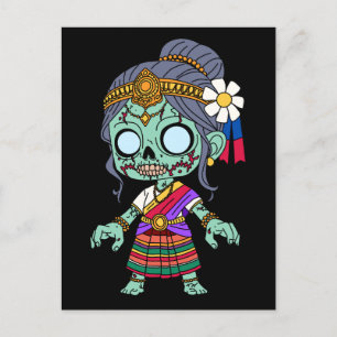 Schattigee Cambodjaanse zombie Briefkaart