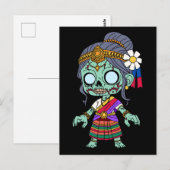 Schattigee Cambodjaanse zombie Briefkaart (Voorkant / Achterkant)