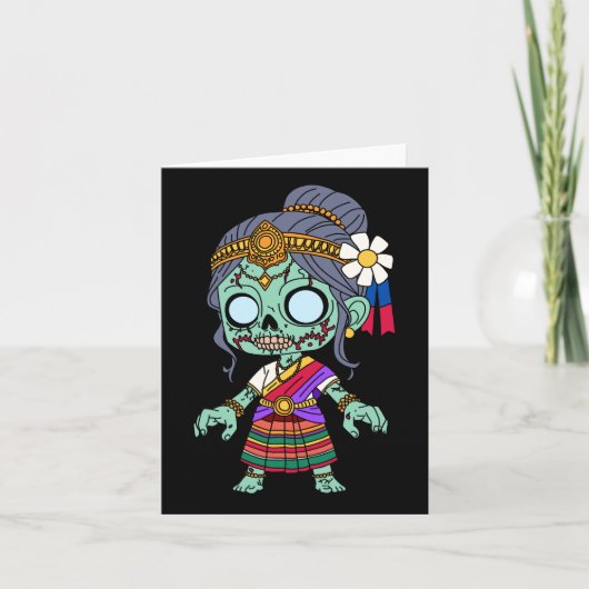 Schattigee Cambodjaanse zombie Notitiekaartje (Voorkant)