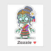 Schattigee Cambodjaanse zombie Sticker (Vel)