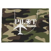 Schattigee Camouflage Pilot typografie, gepersonal Groot Cadeauzakje (Voorkant)