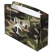Schattigee Camouflage Pilot typografie, gepersonal Groot Cadeauzakje (Achterkant Gekanteld)