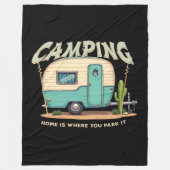 Schattigee Camper en Camping Quote Fleece Deken (Voorkant)