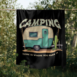 Schattigee Camper en Camping Quote Fleece Deken