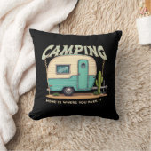 Schattigee Camper en Camping Quote Kussen (Deken)