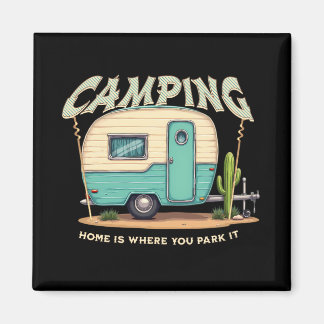 Schattigee Camper en Camping Quote Magneet
