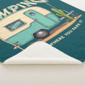 Schattigee Camper en Camping Quote Sherpa Deken (3/4)