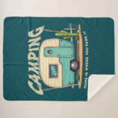 Schattigee Camper en Camping Quote Sherpa Deken (Voorkant (horizontaal))