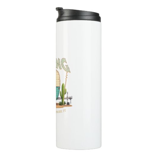 Schattigee  Camper en Camping Quote Thermosbeker (Geroteerd rechts)