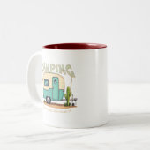 Schattigee Camper en Camping Quote Tweekleurige Koffiemok (Voorkant links)