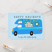 Schattigee Camper  RV boomvrije aangepaste kerst Kaart (Voorkant / Achterkant in situ)