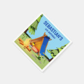 Schattigee Camping Bonfire Pine Tree Kids Verjaard Servet (Hoek)