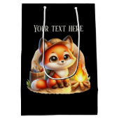 Schattigee Camping Fox Tekst toevoegen Medium Cadeauzakje (Achterkant)