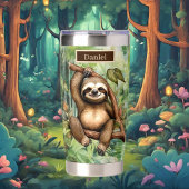 Schattigee Camping luiaard voeg naam toe Geïsoleerde Drinkbeker