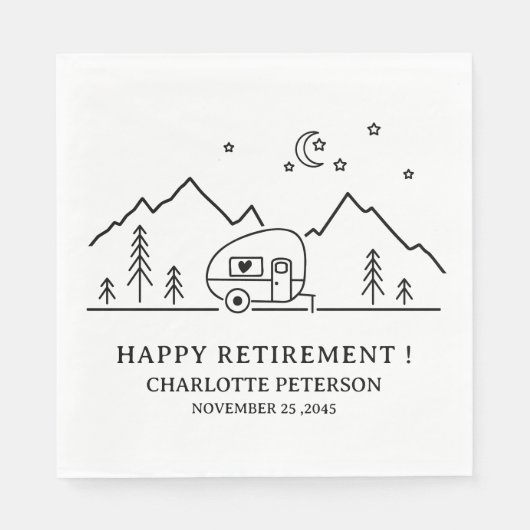 Schattigee Camping Thema Retirement Party Servette Servet (Voorkant)