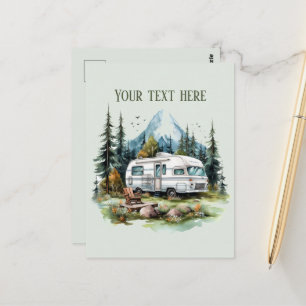 Schattigee campingliefhebbers tekst toevoegen briefkaart