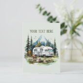 Schattigee campingliefhebbers tekst toevoegen briefkaart (Staand voorkant)