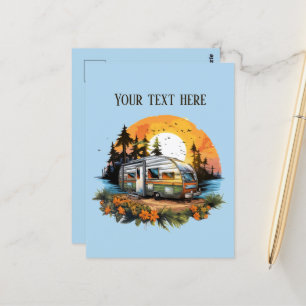 Schattigee campingliefhebbers tekst toevoegen briefkaart