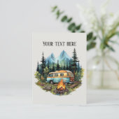 Schattigee campingliefhebbers tekst toevoegen briefkaart (Staand voorkant)