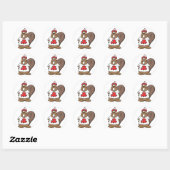 Schattigee Canadese Beaver Ronde Sticker (Vel)