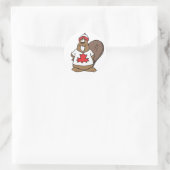 Schattigee Canadese Beaver Ronde Sticker (Tas)
