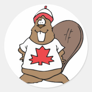 Schattigee Canadese Beaver Ronde Sticker