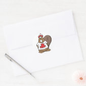 Schattigee Canadese Beaver Ronde Sticker (Envelop)