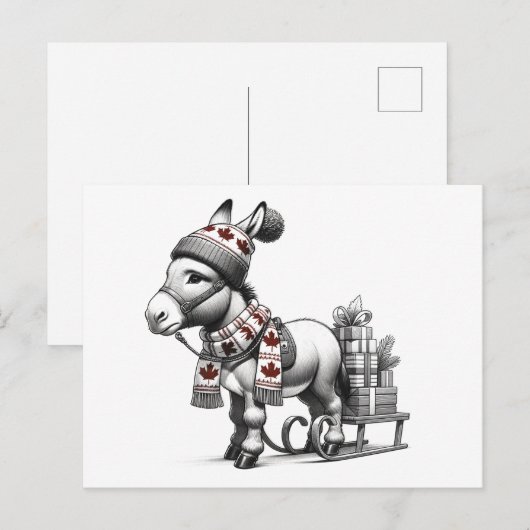 Schattigee Canadese Kerstezel Briefkaart (Voorkant / Achterkant)