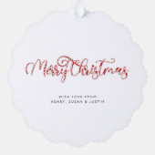 Schattigee Candy Cane & Kerst Bloemen Foto Ornament Kaart (Achterkant)