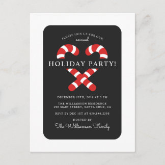 Schattigee Candy Cane kerstfeest Uitnodiging Briefkaart