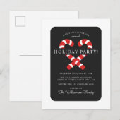 Schattigee Candy Cane kerstfeest Uitnodiging Briefkaart (Voorkant / Achterkant)