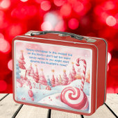 Schattigee Candy Cane Kinder Kerst Metal Lunchbox