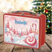 Schattigee Candy Cane Kinder Kerst Metal Lunchbox