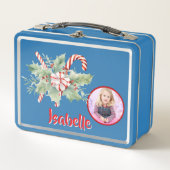 Schattigee Candy Cane Kinder Photo Metal Lunchbox (Voorkant)