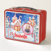 Schattigee Candy Cane Kinder Photo Metal Lunchbox (Voorkant)