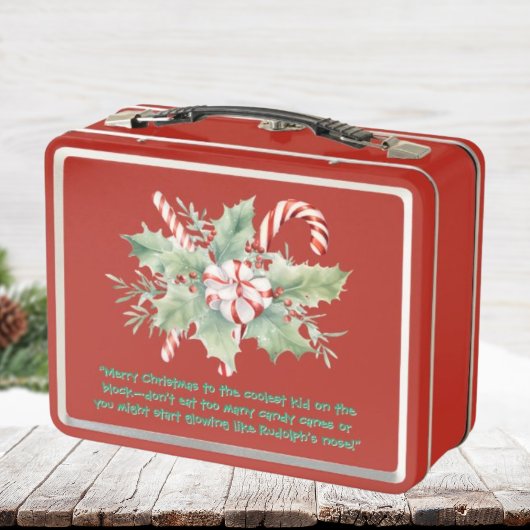 Schattigee Candy Cane Kinder Photo Metal Lunchbox